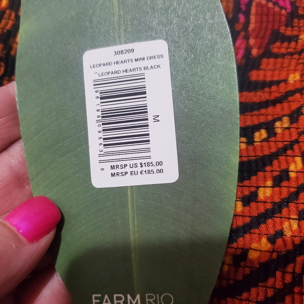 Farm Rio Leopard Hearts Mini Dress - Picture 7 of 7